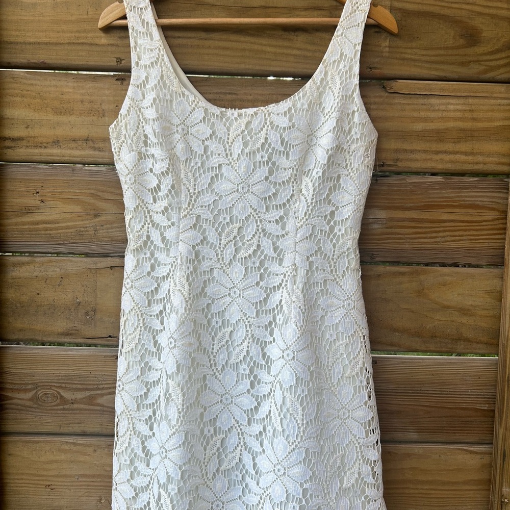 Jill Stuart White Sheath Mini Dress Scoop Neck Sleeveless